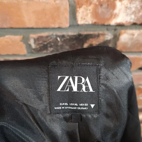 Zara Flowy Oversized Suit Blazer in Black Slouchy Menswear-inspired Women's XL - Picture 13 of 13